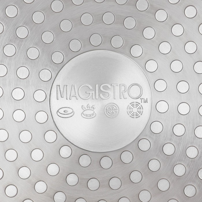 Сковорода Magistro Flame, d=24 см, h=4.7 см, ручка soft-touch, антипригарное покрытие, индукция, кованый алюминий, чёрная