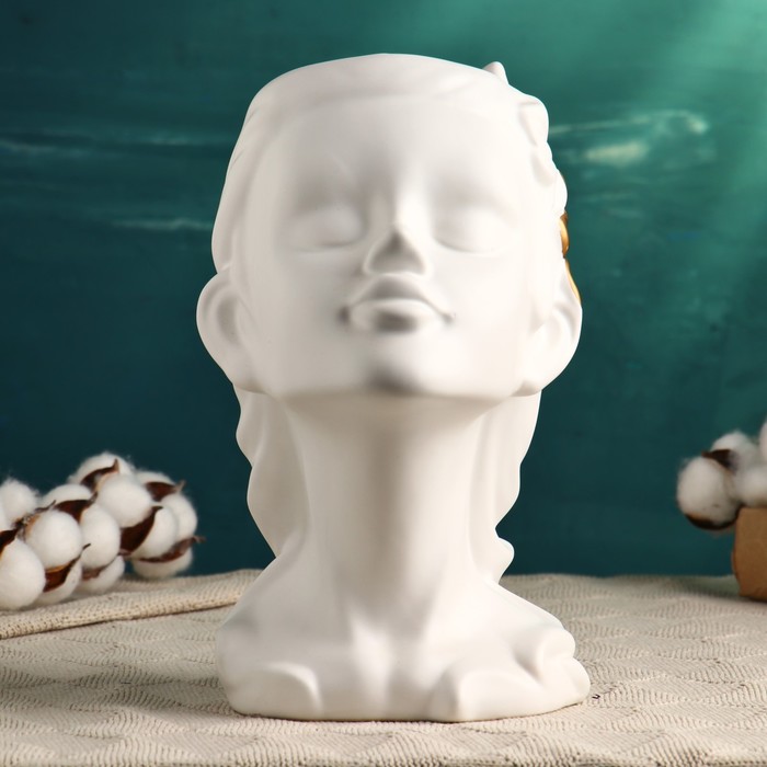 Декоративное кашпо для цветов «Лилит», 2 л, 26×19×15 см, керамика, белое