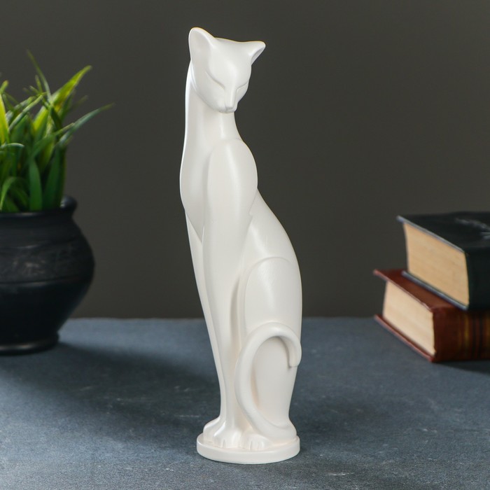 Фигурка гипс «Кошка Грация», белая, 6×7×23 см