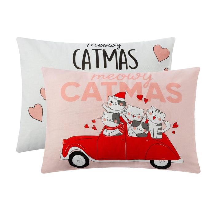 Комплект наволочек «Этель» Catmas, 50×70 см, 2 шт., бязь, хлопок 100%