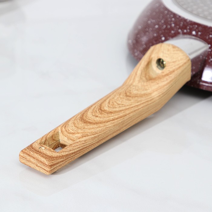 Сковорода Magistro Natural. Brown, d=24 см, ручка soft-touch, антипригарное покрытие, индукция, кованый алюминий, коричневая