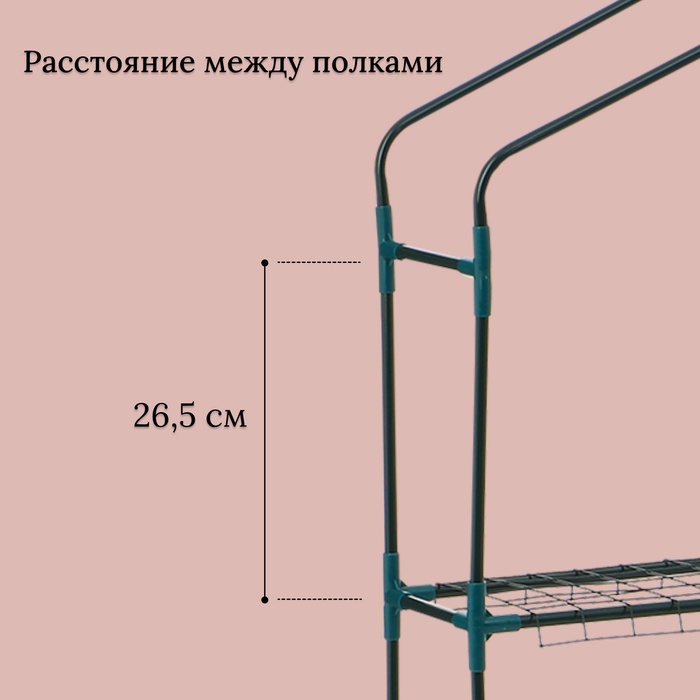 Парник-стеллаж, 3 полки, 110×22×65 см, металлический каркас d=12 мм, чехол плёнка 80 мкм, Greengo Парник-стеллаж, 3 полки, 110×22×65 см, металлический каркас d=12 мм, чехол плёнка 80 мкм, Greengo