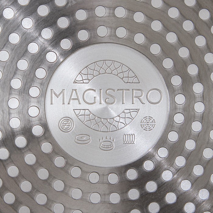 Сковорода Magistro Natural. Brown, d=24 см, ручка soft-touch, антипригарное покрытие, индукция, кованый алюминий, коричневая