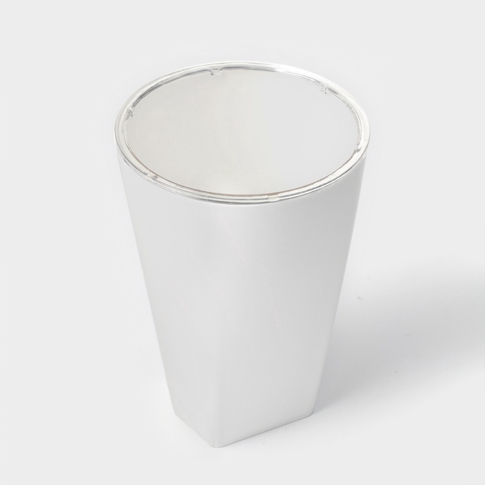 Кашпо для цветов со вставкой Plast-Avenue «Грейс», 1.4 л (800 мл), пластик, белое