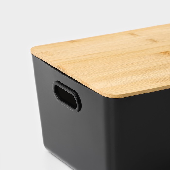 Контейнер для хранения с крышкой LaDо́m «Лаконичность», 31.5×22×15 см, тёмно - серый