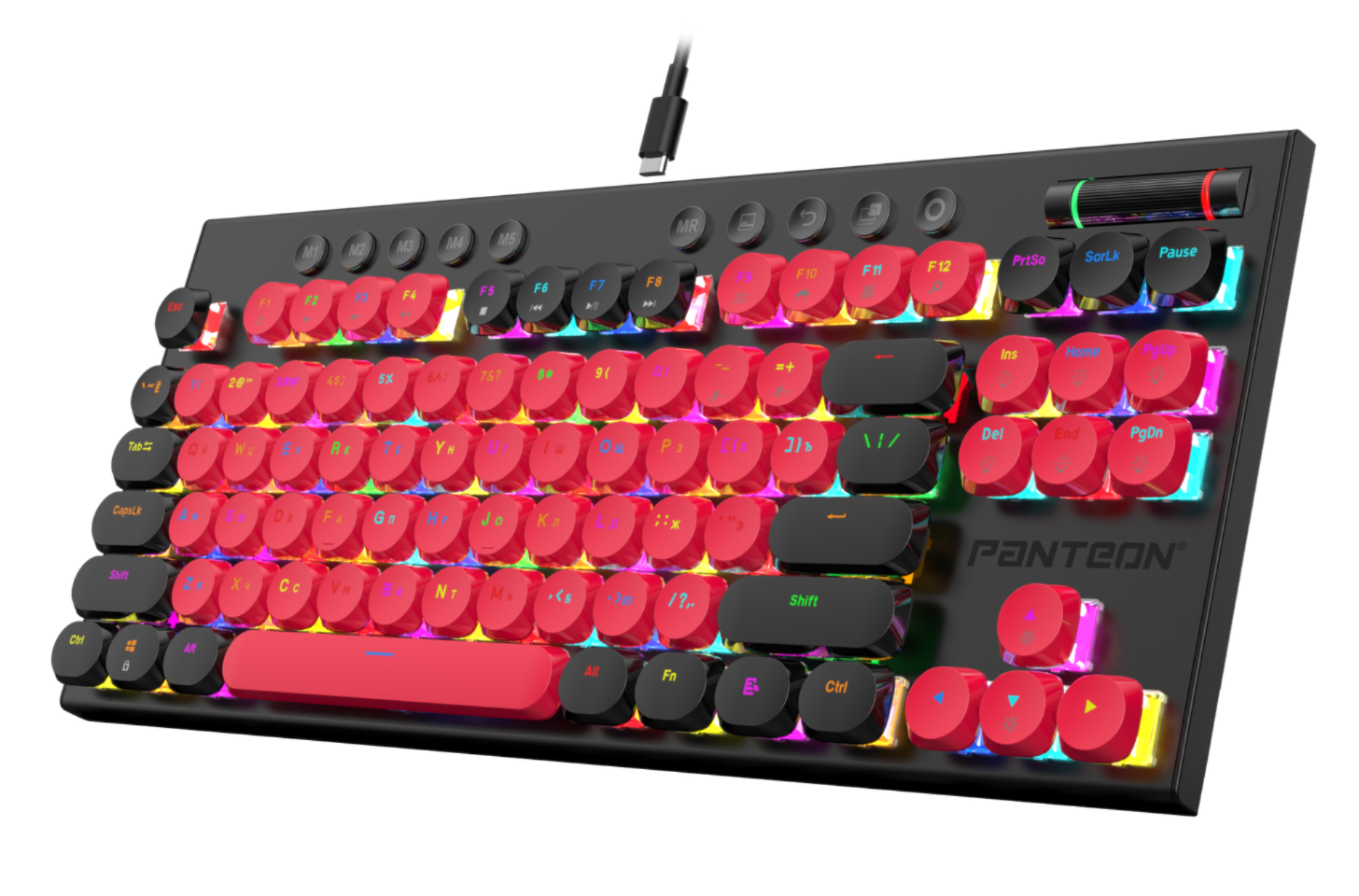 Механическая низкопрофильная клавиатура с FullRGB-подсветкой PANTEON T20 PRO BS HS D Red-Black (55)