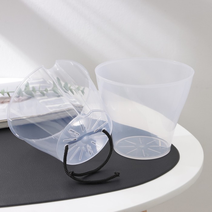 Кашпо для цветов со вставкой «Афина», 1 л, прозрачное