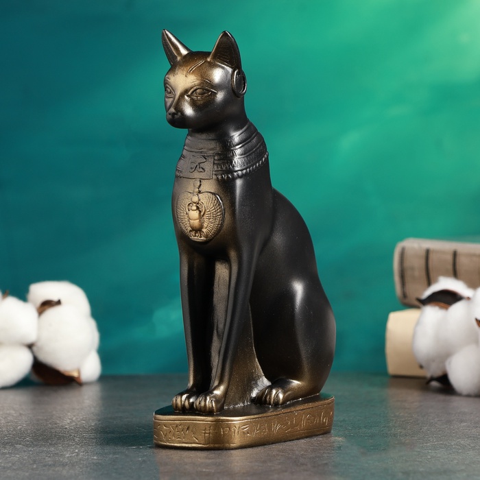 Фигурка гипс «Кошка египетская», бронза, 11×20×7 см
