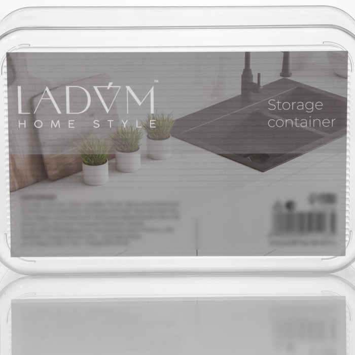 Контейнер для хранения LaDо́m, 30.5×20×12 см, прозрачный