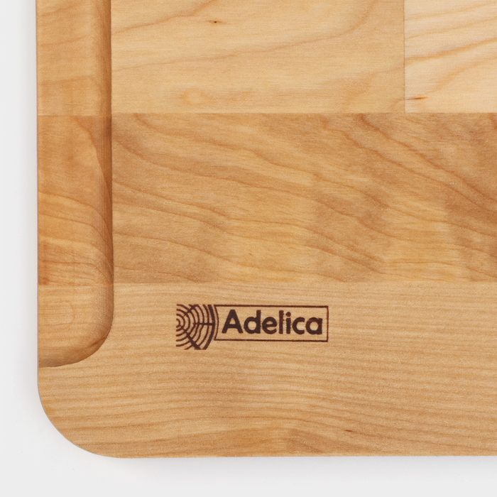 Поднос - подставка Adelica «Чайная станция», на 2 персоны, с потайными ручками, 40×18×1.8 см, дерево берёза