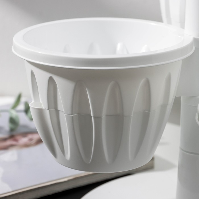 Кашпо многоярусное Plast-Avenue «Каскад», 3 шт., 700 мл, пластик, белое