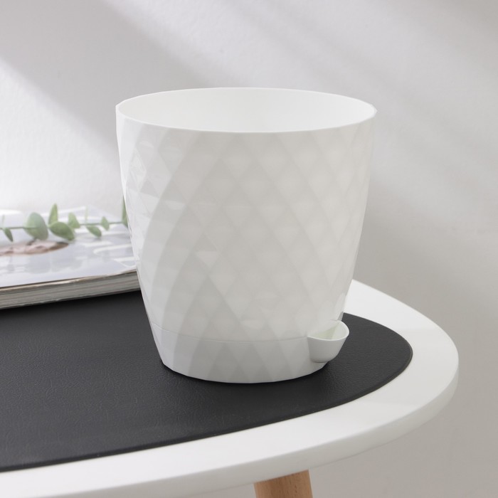 Горшок для цветов с прикорневым поливом «Румба», 1.5 л, белый