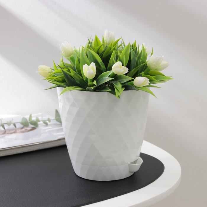 Горшок для цветов с прикорневым поливом «Румба», 1.5 л, белый