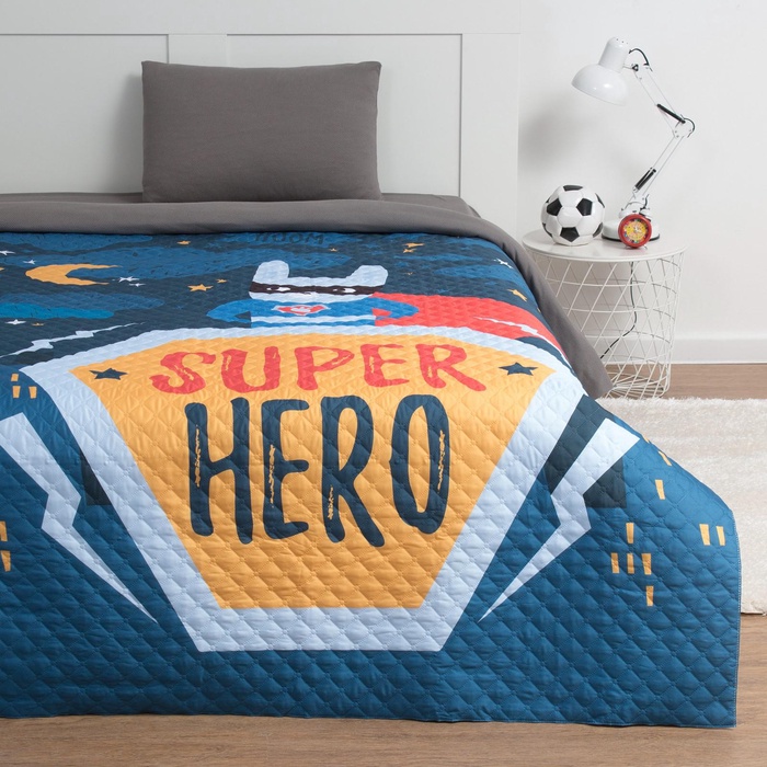 Покрывало 1.5-спальное «Этель» Super hero, 145×210 см, микрофибра