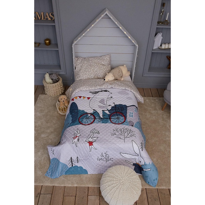 Покрывало 2-спальное «Этель» Brave bear, 180×220 см, микрофибра