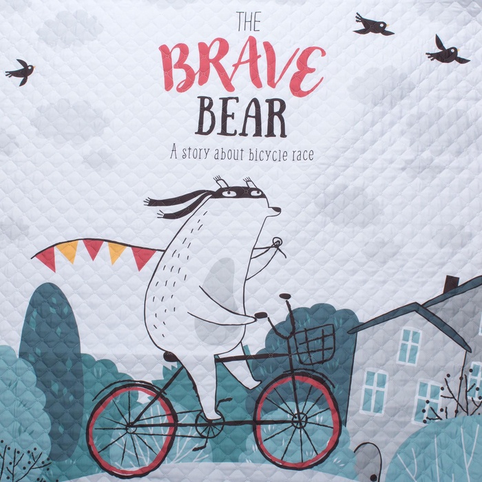 Покрывало 2-спальное «Этель» Brave bear, 180×220 см, микрофибра