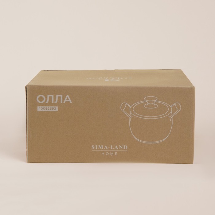 Кастрюля SL Home «Олла», 5.2 л, d=24 см, h=11.5 см, с крышкой, капсульное дно, индукция, нержавеющая сталь