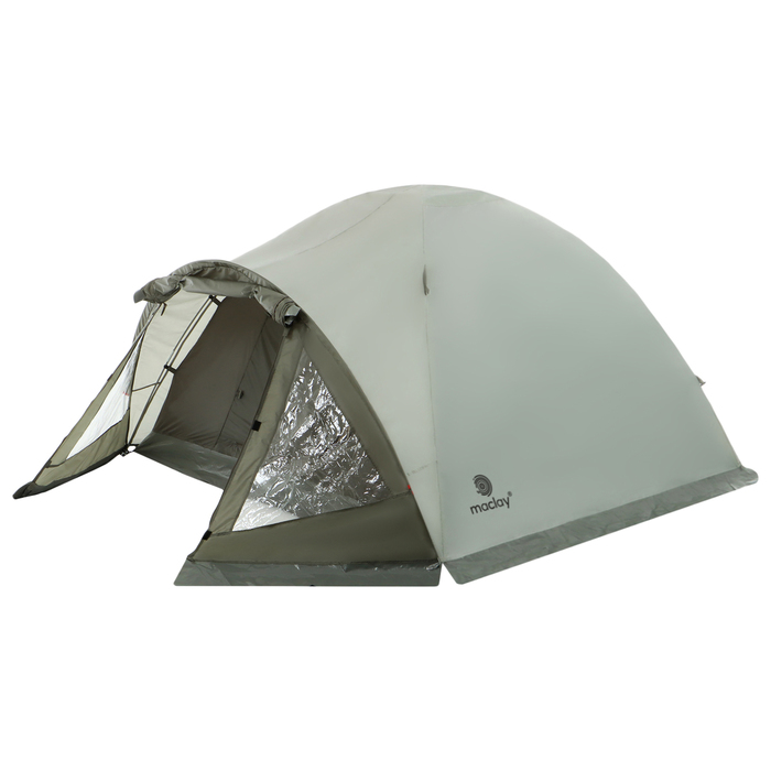 Палатка туристическая 2-местная maclay KATUN 2, 325×160×120 см, кемпинговая, двухслойная, с тамбуром, зелёная