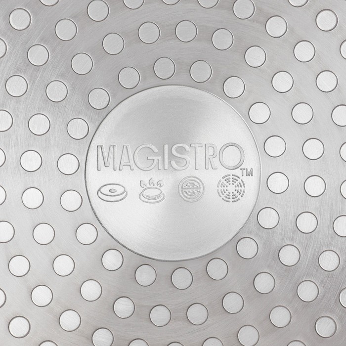 Сковорода Magistro Flame, d=26 см, h=4.9 см, ручка soft-touch, антипригарное покрытие, индукция, кованый алюминий, чёрная